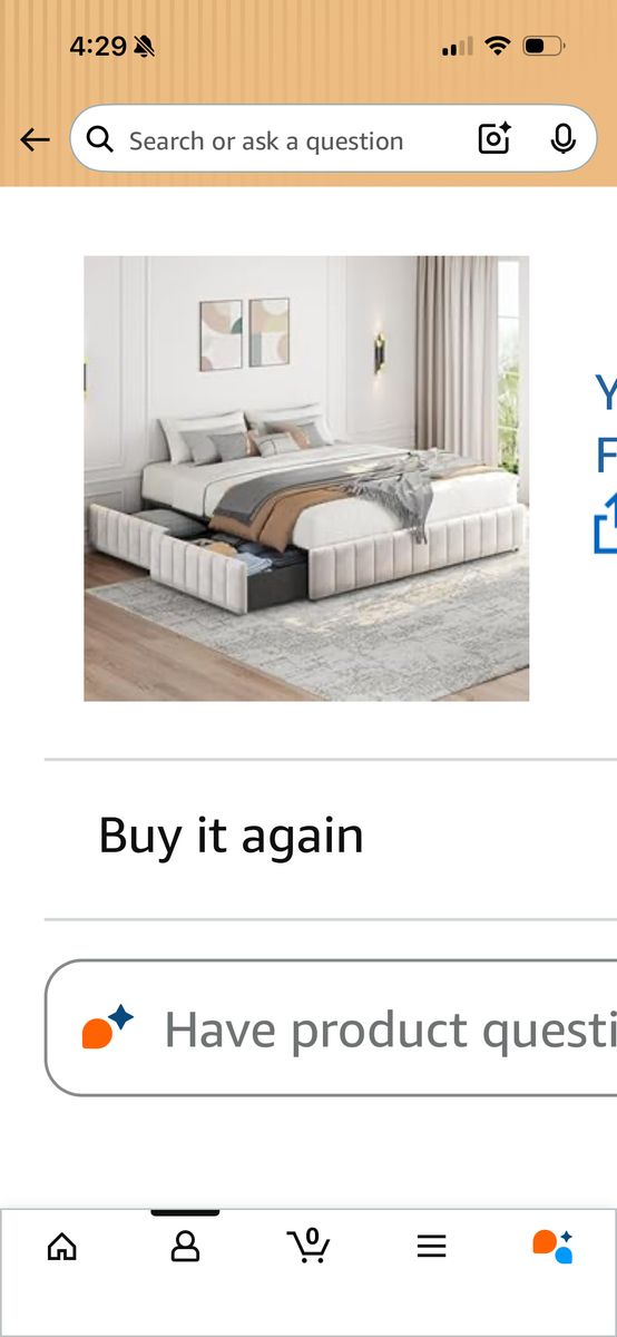 King Bed Frame W 4 Drawers