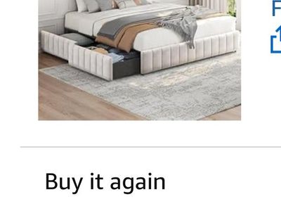 King Bed Frame W 4 Drawers