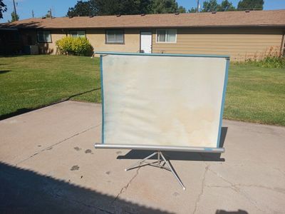 Vintage Portable Projection Screen with Tripod Stand