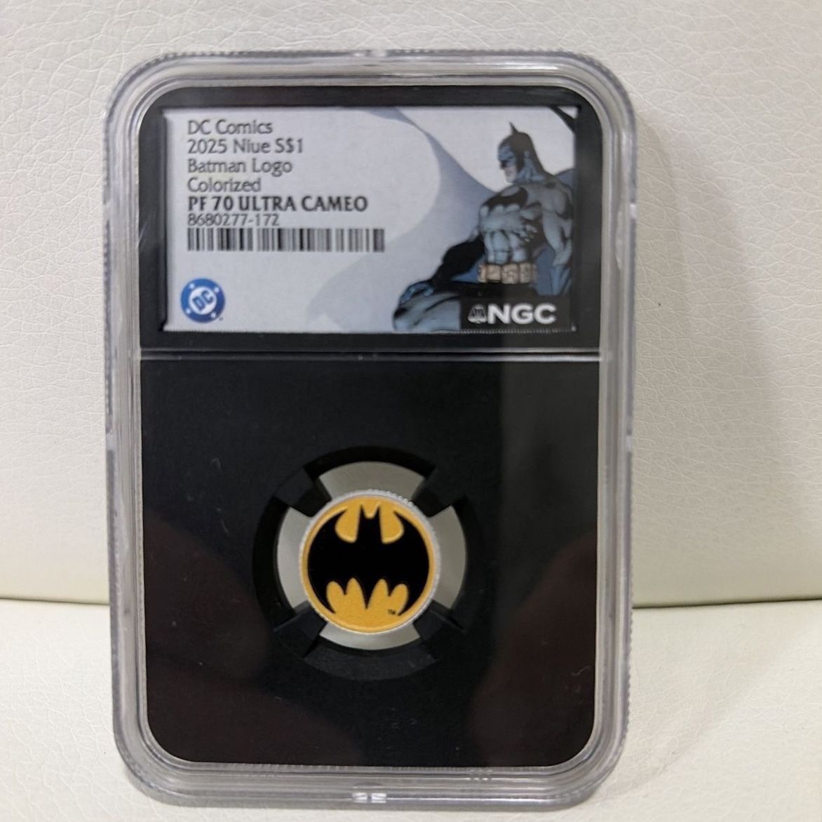 2025 Niue $1 DC Comics Batman Logo Colorized NGC PF 70 Ultra Cameo Slabbed Coin
