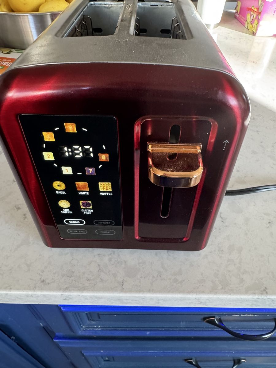 Digital screen toaster red front