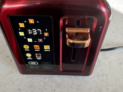 Digital screen toaster red front