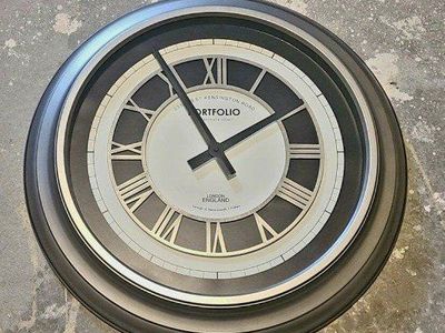 Kensington Road Portfolio Wall Clock Roman Numerals Large Round