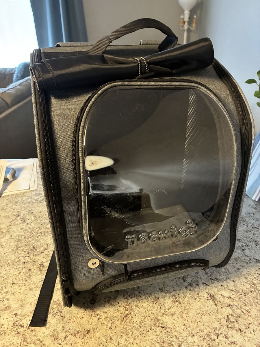 Pawfect Pets Gray Pet Carrier Backpack with Clear Bubble Window