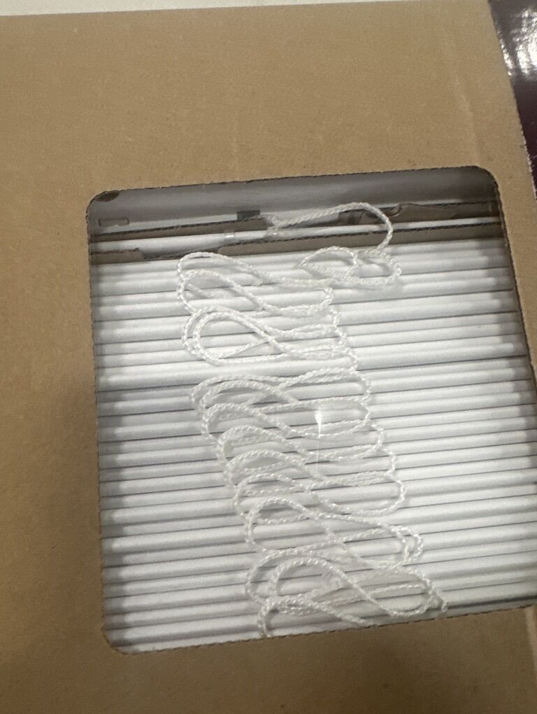 White Cordless Faux Wood Blind, 72W X 64 L