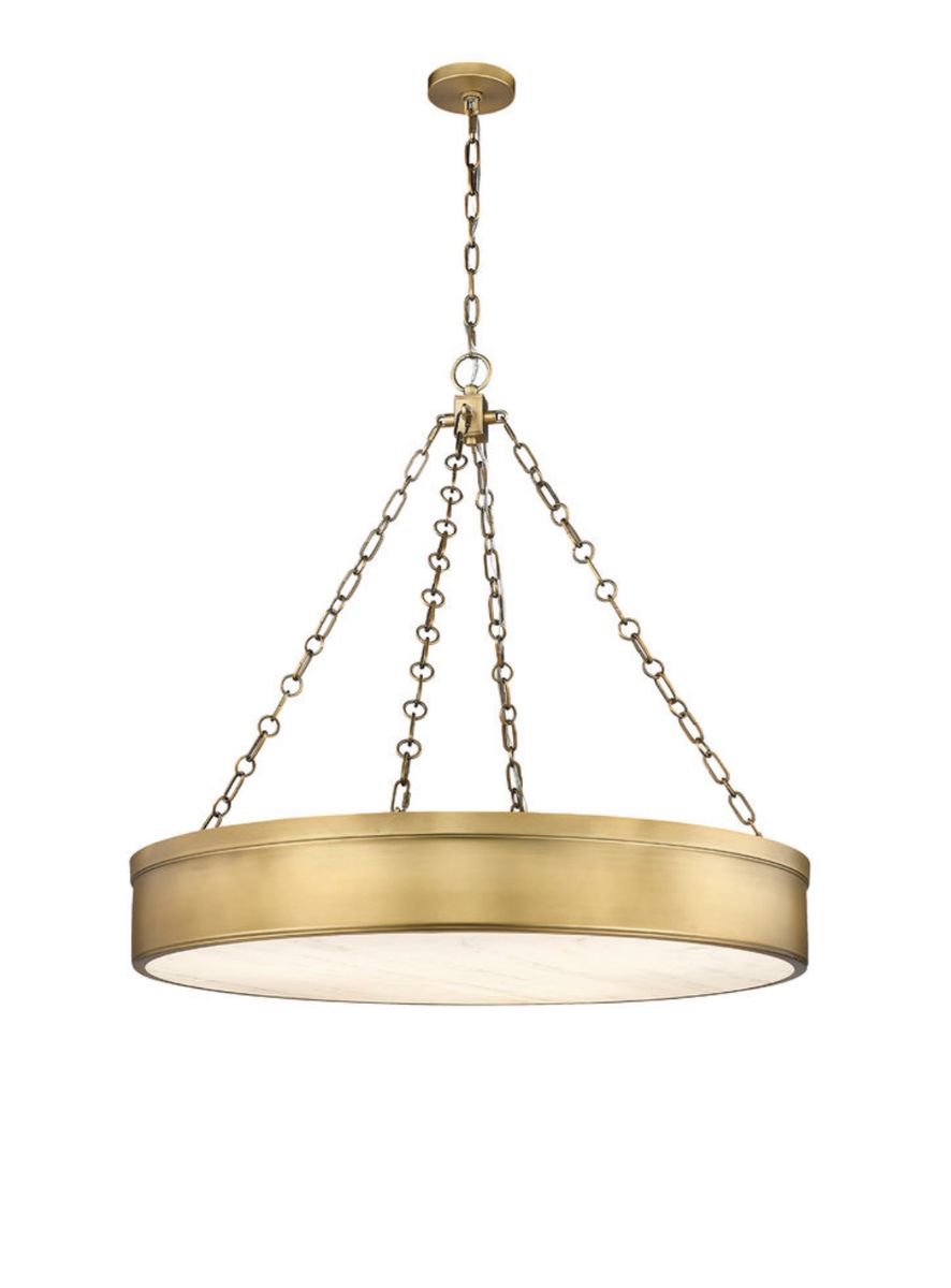 Z-Lite Anders 33" LED Pendant Chandelier Light Fixture Warm Rubbed Brass
