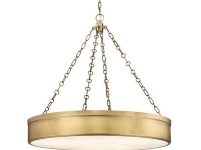 Z-Lite Anders 33" LED Pendant Chandelier Light Fixture Warm Rubbed Brass