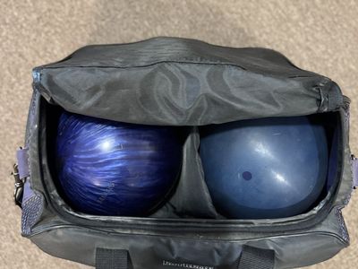 Ebonite Maxim & Gyro Bowling Ball Set with Bag - Two Used Bowling Balls for Practice or League Play