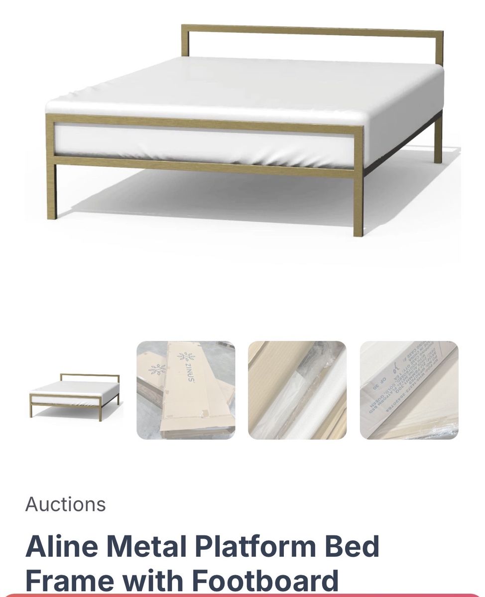 ZINUS Aline King Metal Platform Bed Frame - Gold