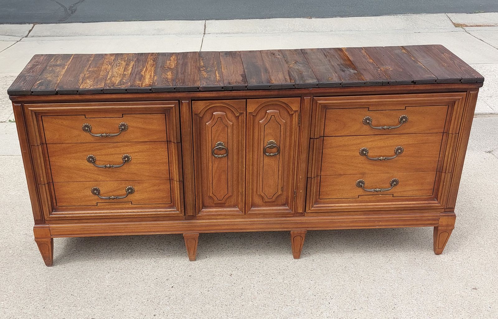 Vintage Dixie Dresser 9 Drawer Walnut