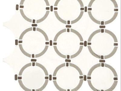 Daltile Raine Stratus White Blend Marble Mosaic - Linked Ring Tile - Approximately 25 Square Feet