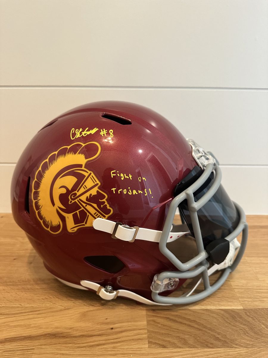 Chris Steele Signed USC Trojans Full Size Speed Helmet – JSA Certified
