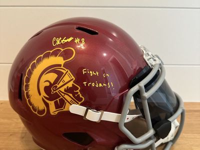 Chris Steele Signed USC Trojans Full Size Speed Helmet – JSA Certified