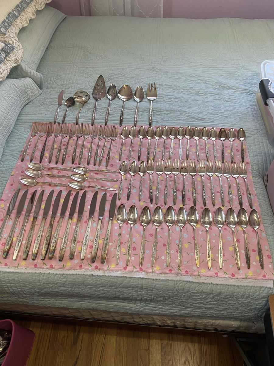International Silverplate Silverware (Laurel Mist) 80 Pc Set! Service for 12! New in Box