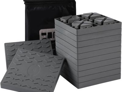 Camper/RV Leveling Blocks,12 Packs Suitable for 4 Wheels, Interlocking and Anti-Slip