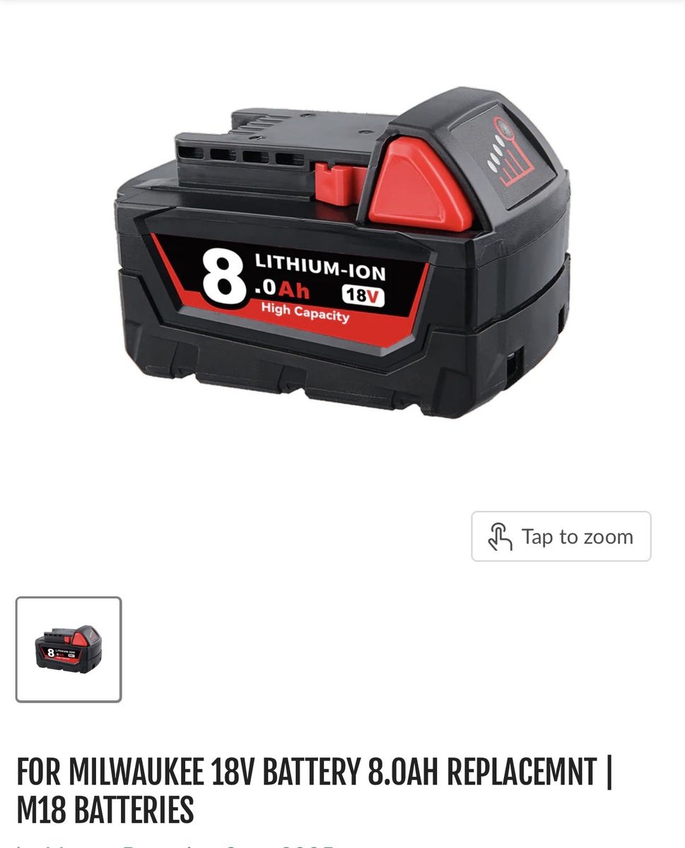 Replacement for FOR MILWAUKEE 18V BATTERY