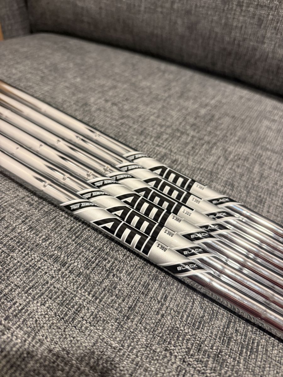 TT AMT Black S300 Stiff Iron Shaft Set 5-PW 6pc - 0.355T Taper Tip Pulls