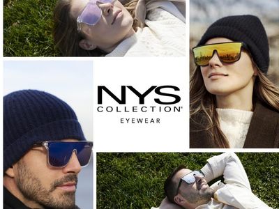 New! NYS Collection Oversized Shield Sunglasses Clear Frame Silver Mirrored Lens