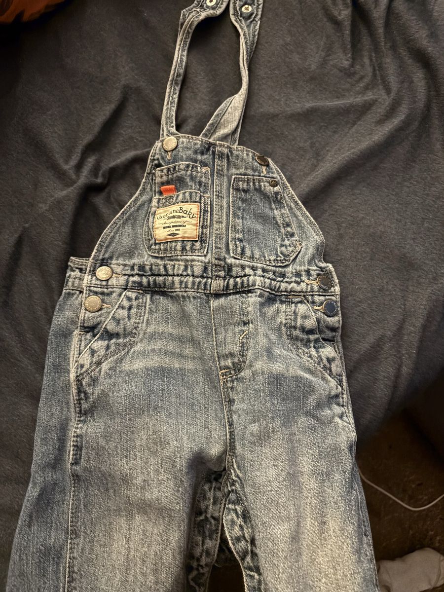 Genuine Baby by OshKosh B'Gosh Baby Denim Overalls & Carter's Panda Bodysuit 9M