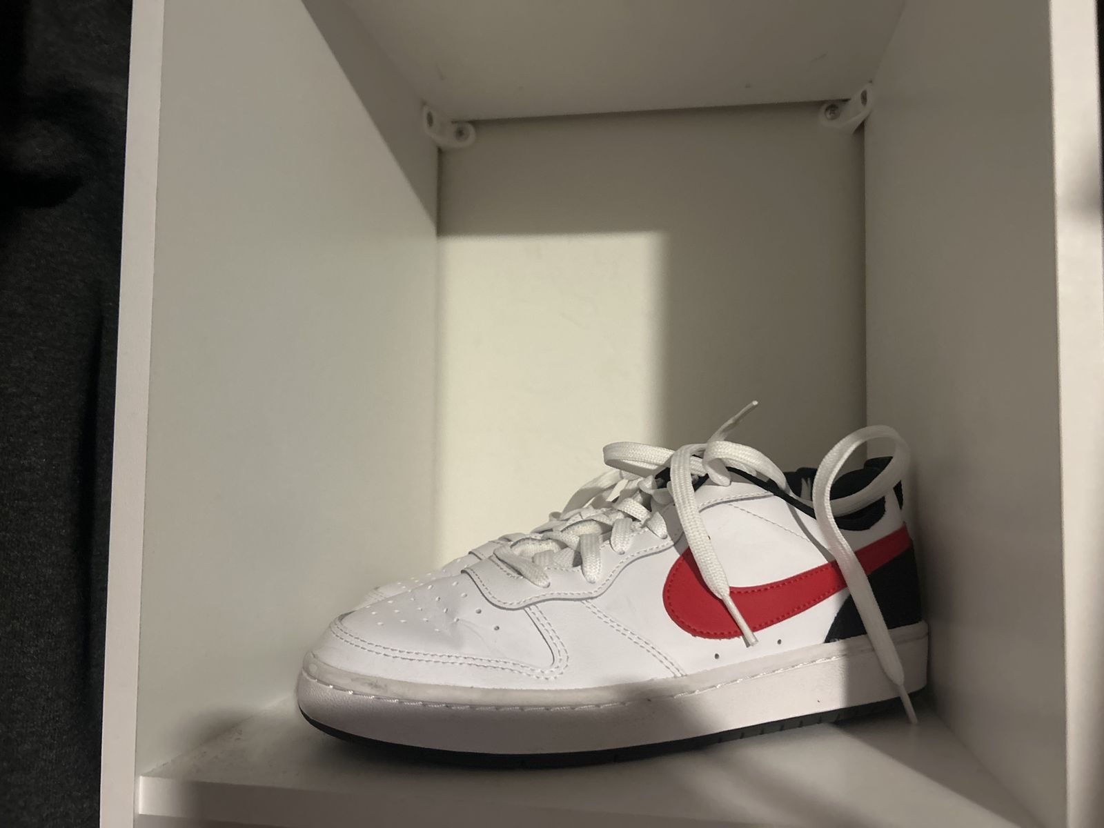 Nike Court Borough Low White Red Black Youth Basketball Shoes