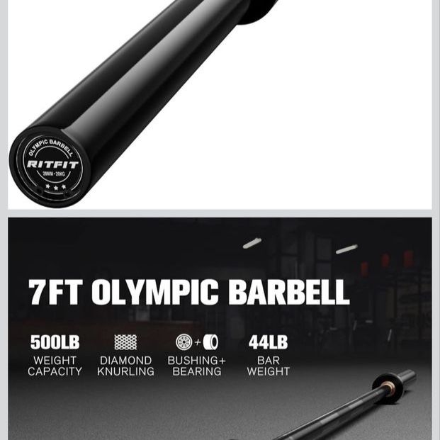 RitFit 7FT Olympic Barbell Bar 2" Weight Lifting Bar