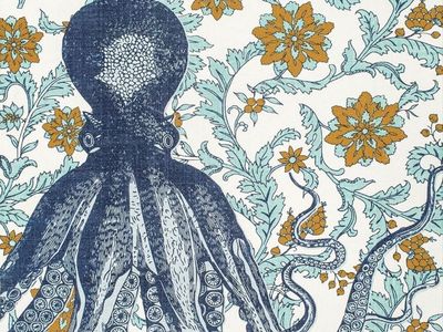 New Octopus 9x12 Printed Area Rug W/ Tassels