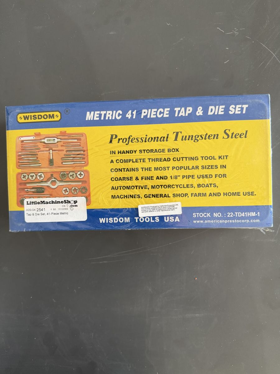 Wisdom Tools Metric 41-Piece Tap & Die Set - Factory Sealed!