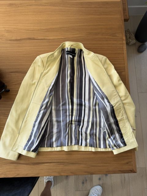 Gorgeous Butter-Yellow Leather Jacket - Butter-Soft Premium Leather with Studs