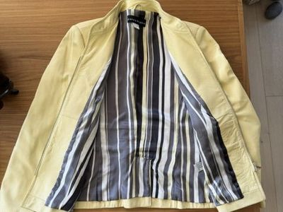 Gorgeous Butter-Yellow Leather Jacket - Butter-Soft Premium Leather with Studs