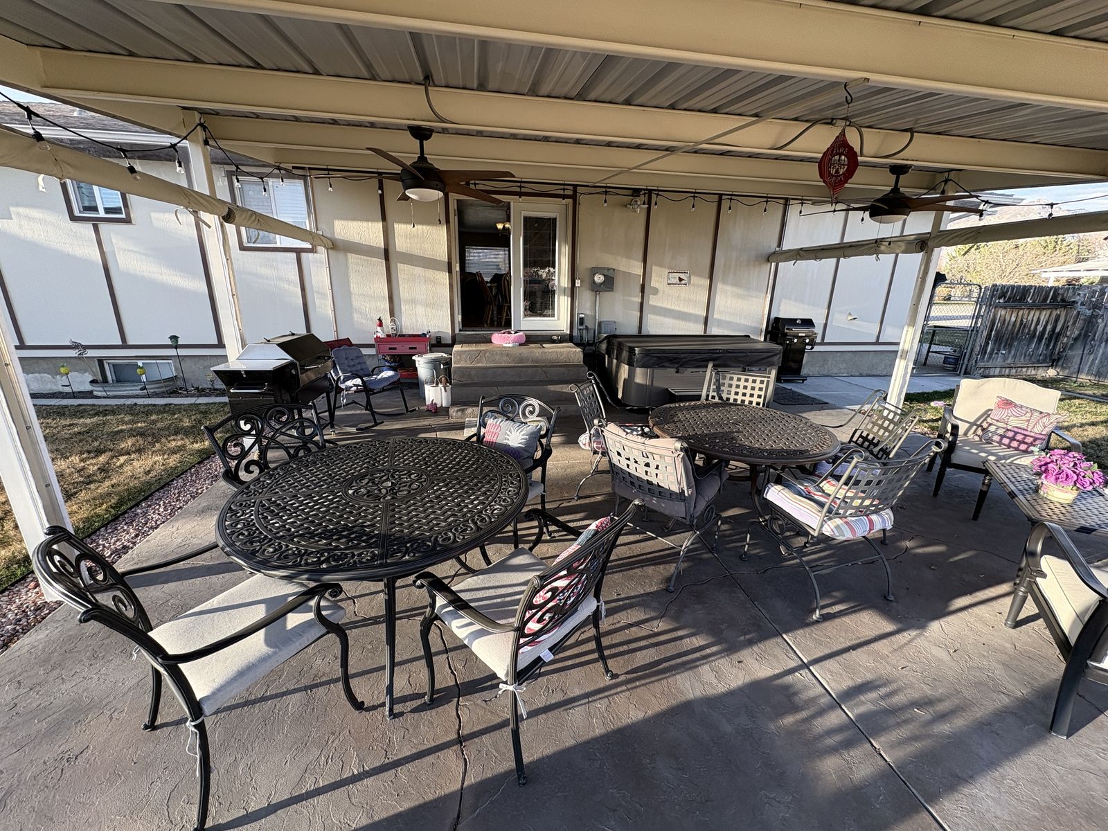 Patio Tables with Chairs - Two Sets