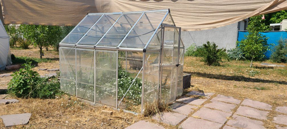 Large Outdoor Walk-In Greenhouse Kit 97"Lx72"W Plant Gardening Shed Aluminum Frame