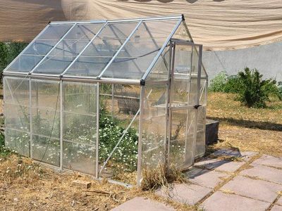 Large Outdoor Walk-In Greenhouse Kit 97"Lx72"W Plant Gardening Shed Aluminum Frame