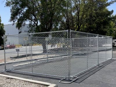 FOR RENT Temporary Chain-Link Fence Panel - 12'x6' Portable Construction Site Barrier