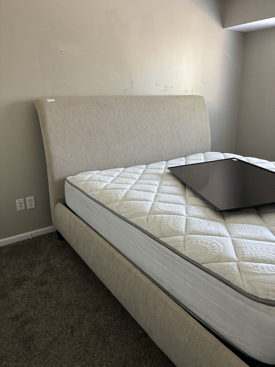 King mattress + head board + bed frame + box spring