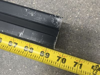 Black Metal Railing/Bar Piece - Approx. 72 inches (6 ft) Long, Used Condition