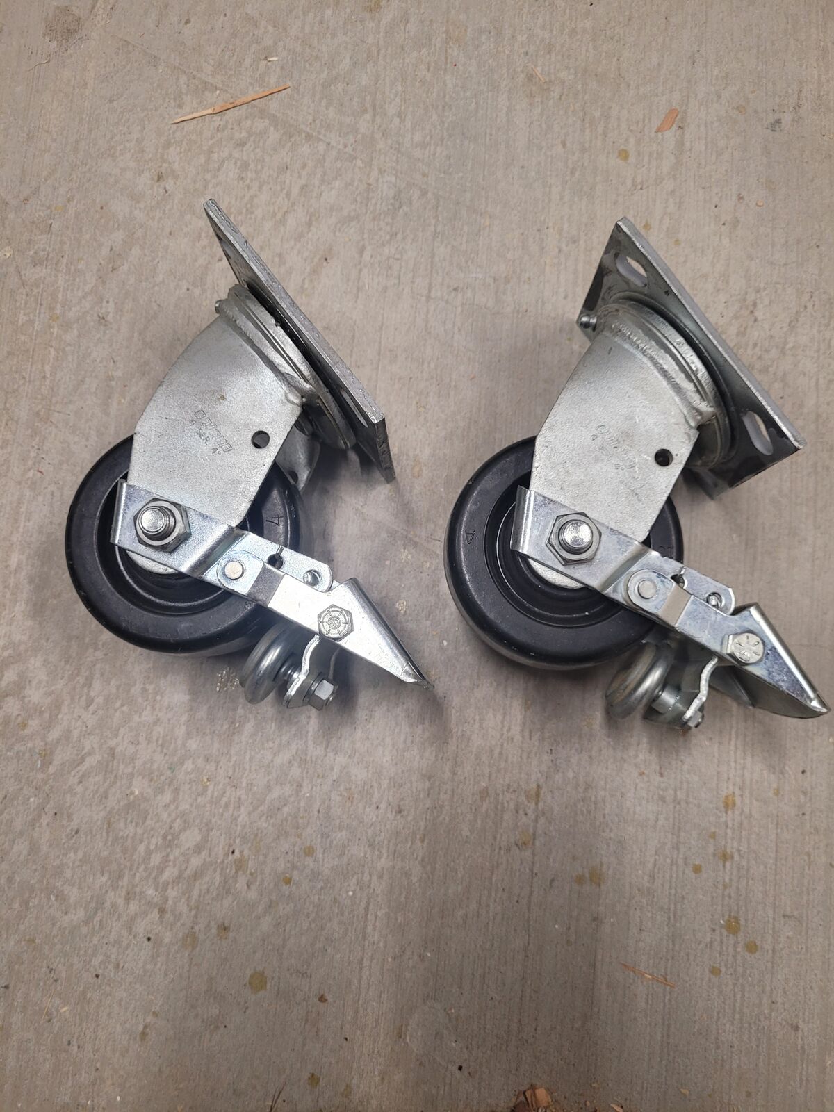 Pair of Colson Heavy Duty 4 Inch Caster Wheels w/ Brakes