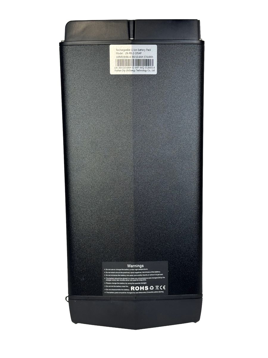 Li-ion Battery 36V 10.4AH Model LN-RB-2-10S4P for Kimride E-Bike