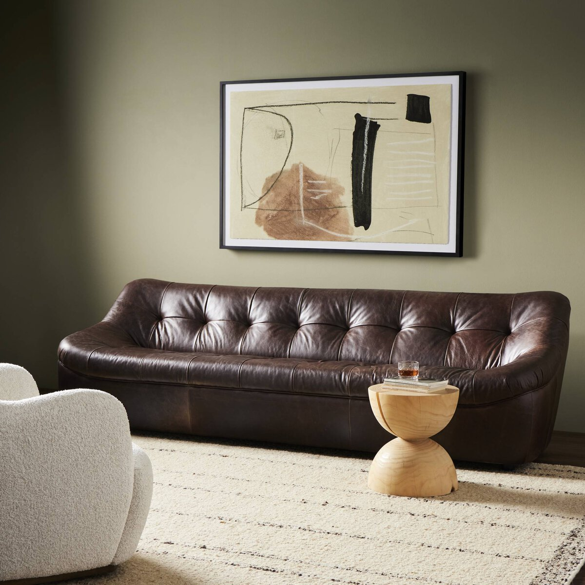 Brand New Four Hands Leather Sofa – Still in Box (Farley 106")