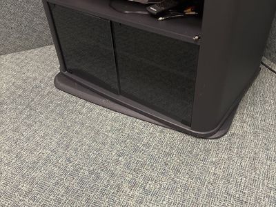 Black Media Console TV Stand with Glass Doors - Great for Entertainment Systems