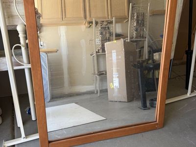 Large Wood Framed Wall Mirror - Rectangular, Ready to Hang