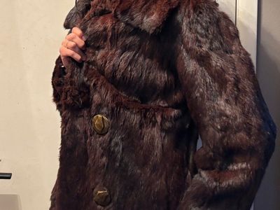 Vintage 1940s Sable Mink Coat Women's Size 10 Full Length, Fitted Cut with Antique Buttons