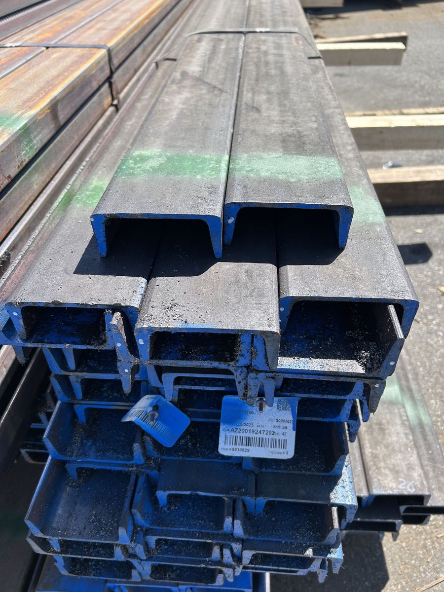 Bargain Priced Channel!! Secondary Steel Channel – 4" x 5.4lb per ft–x 20' $59.95 each