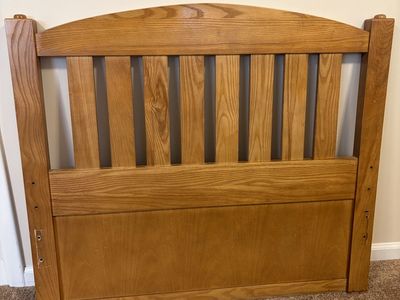 Stanley Wood Twin Headboard & Footboard with Rails & Slats - Light Oak Finish