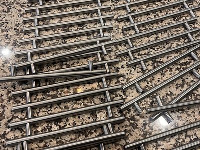 Cabinet pulls-brushed nickel, 6 1/4 center holes