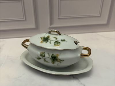 Vintage Royal Crown Condiment Tureen with Lid & Underplate 1446