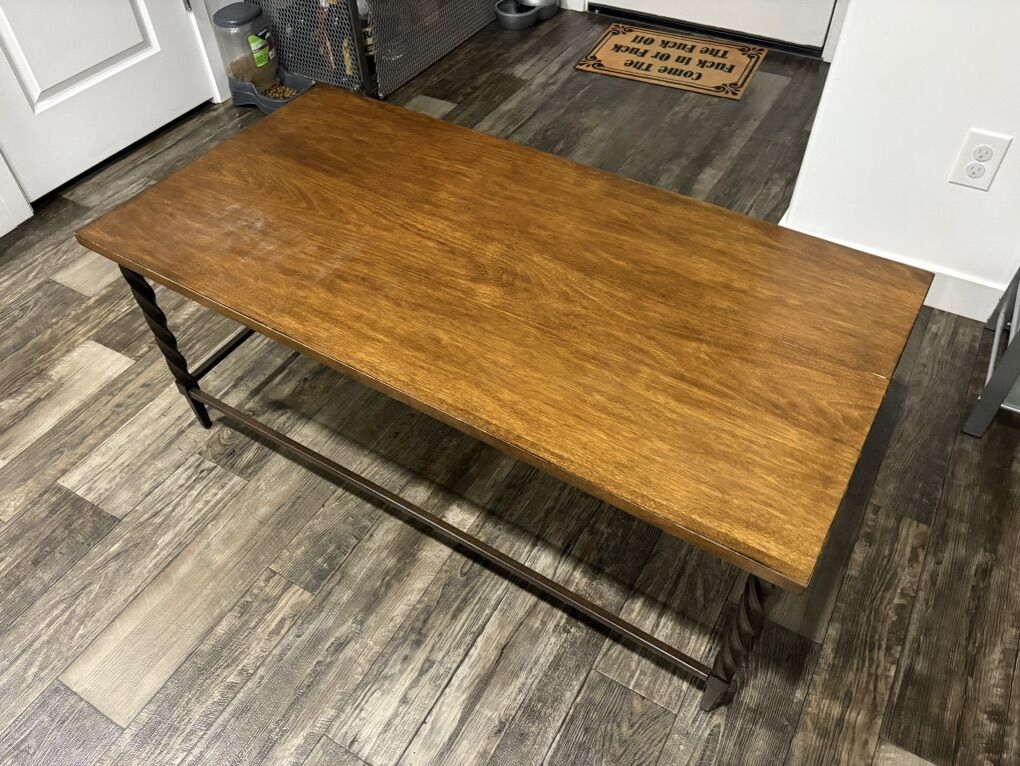 Wood & Wrought Iron Table