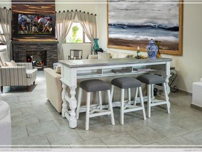 BRAND NEW! Solid Wood Sofa Table And Stools