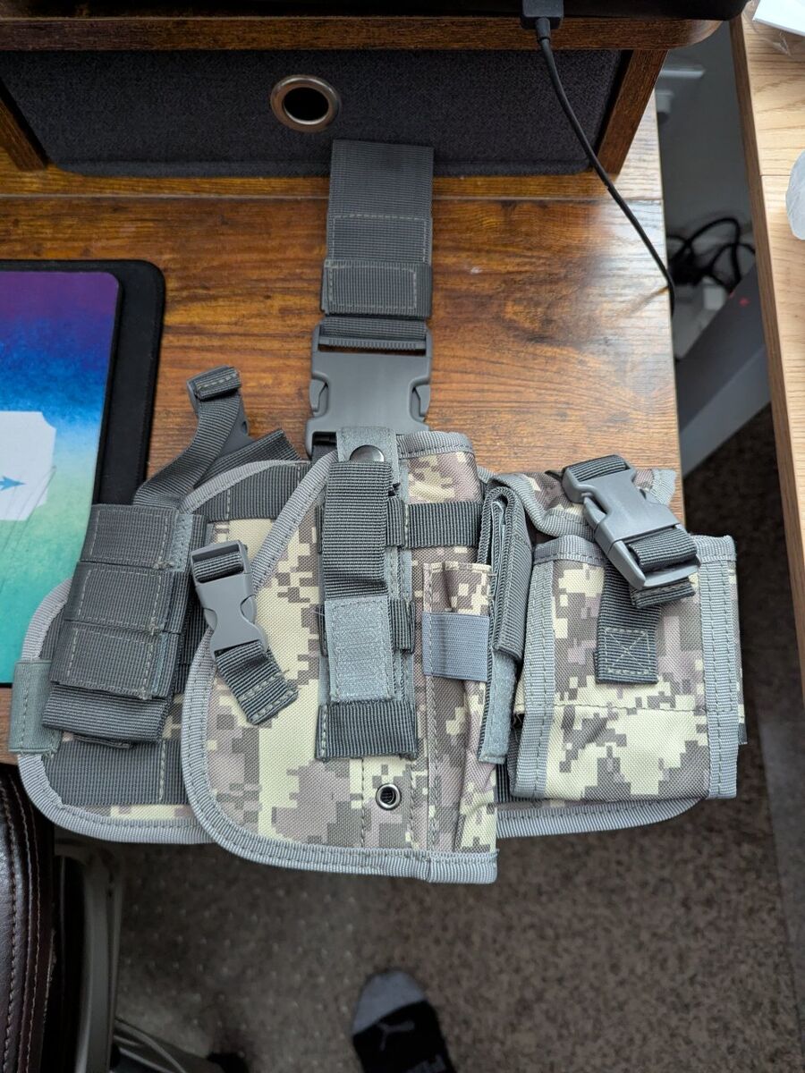 digital camo drop leg holster