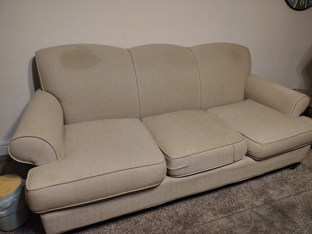 comfy tan couch, need gone this weekend