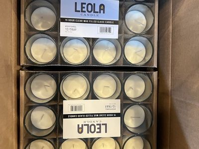 Leola Candles 15 Hour Clear Glass Wax Filled Case (48/Case) wedding, party, special event candle mood lighting